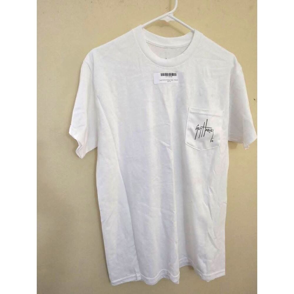 Guy Harvey Men’s Short-Sleeve T-Shirt White Size Medium Fishing Flamingo Slam